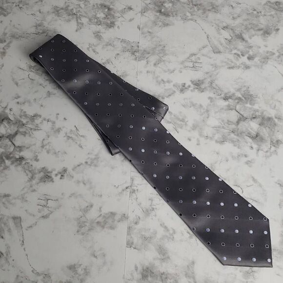 NWT IZOD Men's Gray Polka Dot Tie - Picture 1 of 7